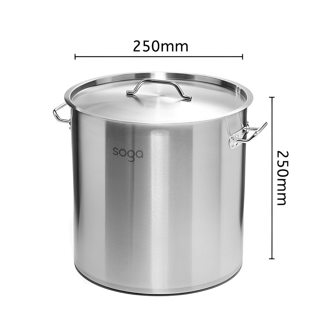 SOGA Dual Burners Cooktop Stove, 21L Stainless Steel Stockpot 30cm and 30cm Induction Casserole • LUZ-ECooktDBL-StockPot30CM-CASL4227