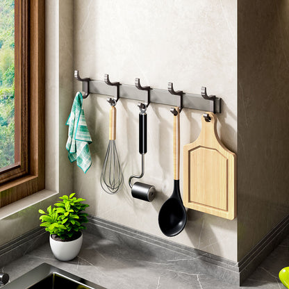 SOGA 37cm Wall Mounted Towel Rack Space-Saving Hanger Organiser with Durable Hooks • LUZ-TAN1017