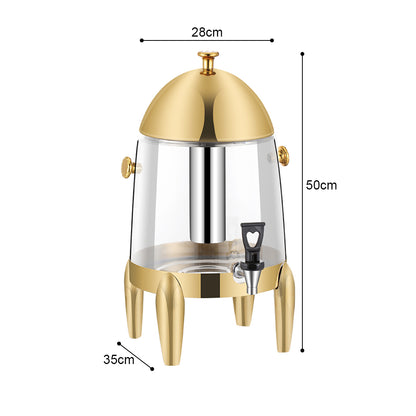 SOGA Stainless Steel 12L Beverage Dispenser Hot and Cold Juice Water Tea Chafer Urn Buffet Drink Container Jug with Gold Accents • LUZ-VICDispenser5715