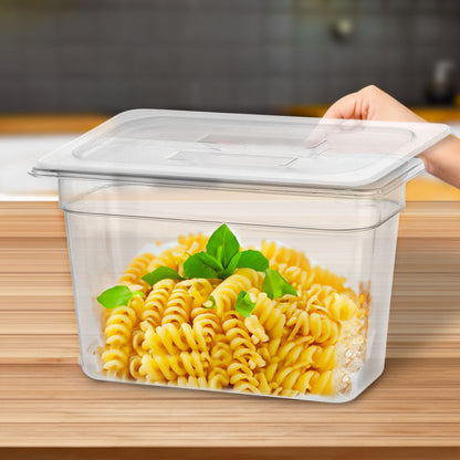 SOGA 200mm Clear Gastronorm GN Pan 1/3 Food Tray Storage with Lid • LUZ-VICPans1424wLidX1