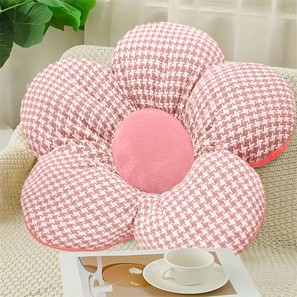 SOGA 2X Pink Flower Cushion Shaped for Floor and Sitting Throw Pillow • LUZ-SCushion098X2