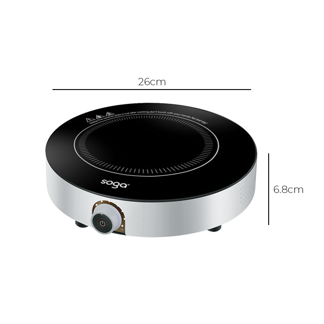 SOGA 26cm Smart Electric Induction Cooktop Portable Kitchen Cooker for Cookware • LUZ-CooktopC20A6