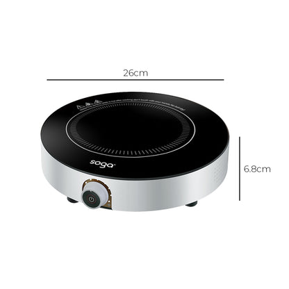 SOGA 2X 26cm Smart Electric Induction Cooktop Portable Kitchen Cooker for Cookware • LUZ-CooktopC20A6X2