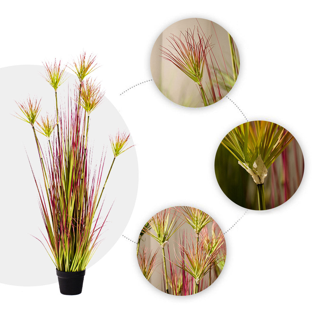 SOGA 120cm Purple-Red Artificial Indoor Potted Papyrus Plant Tree Fake Simulation Decorative • LUZ-APlantFH60152