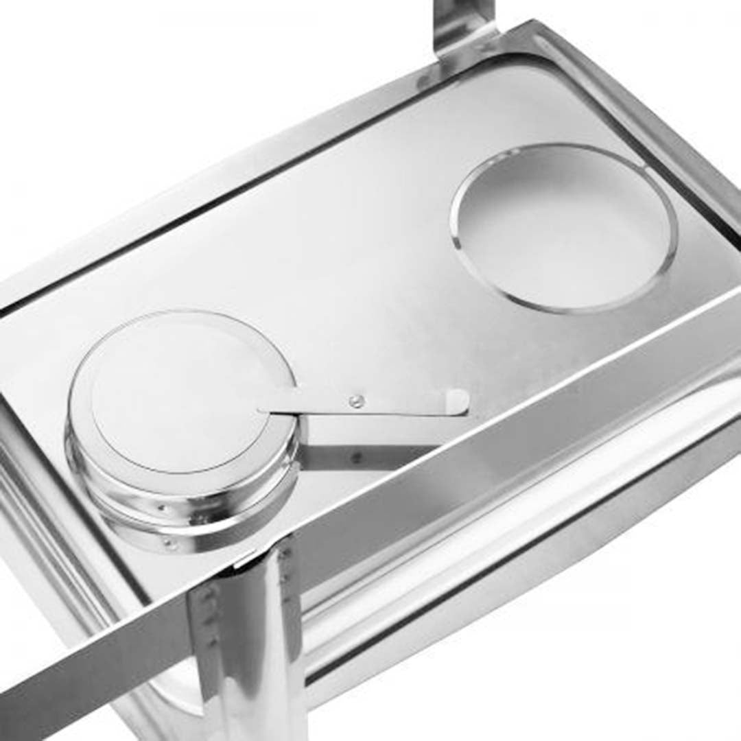 SOGA 4X 4.5L Dual Tray Stainless Steel Roll Top Chafing Dish Food Warmer • LUZ-ChafingDish8232X4