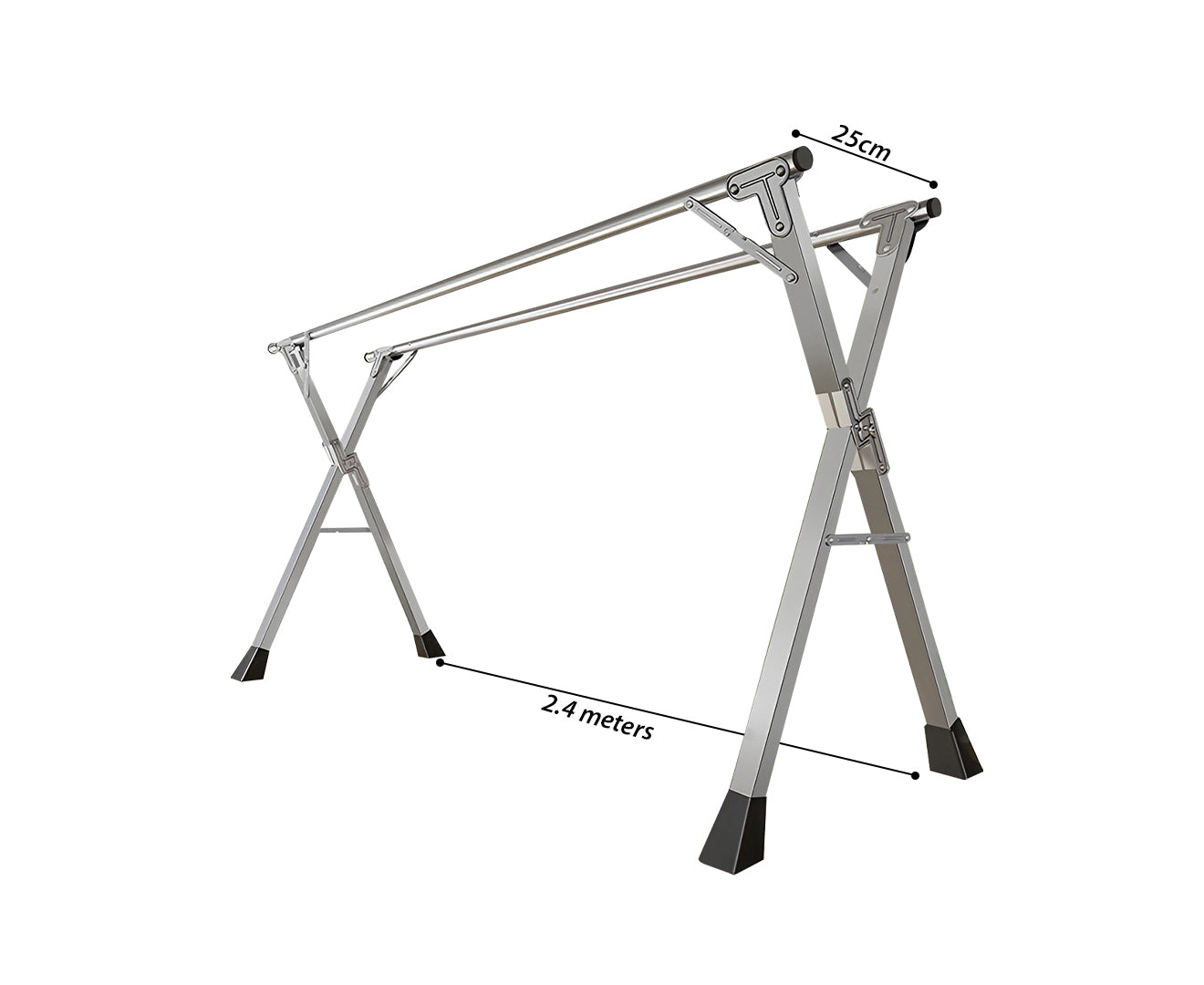 SOGA 2.4m Portable Standing Clothes Drying Rack Foldable Space-Saving Laundry Holder Indoor Outdoor • LUZ-BSXG2510