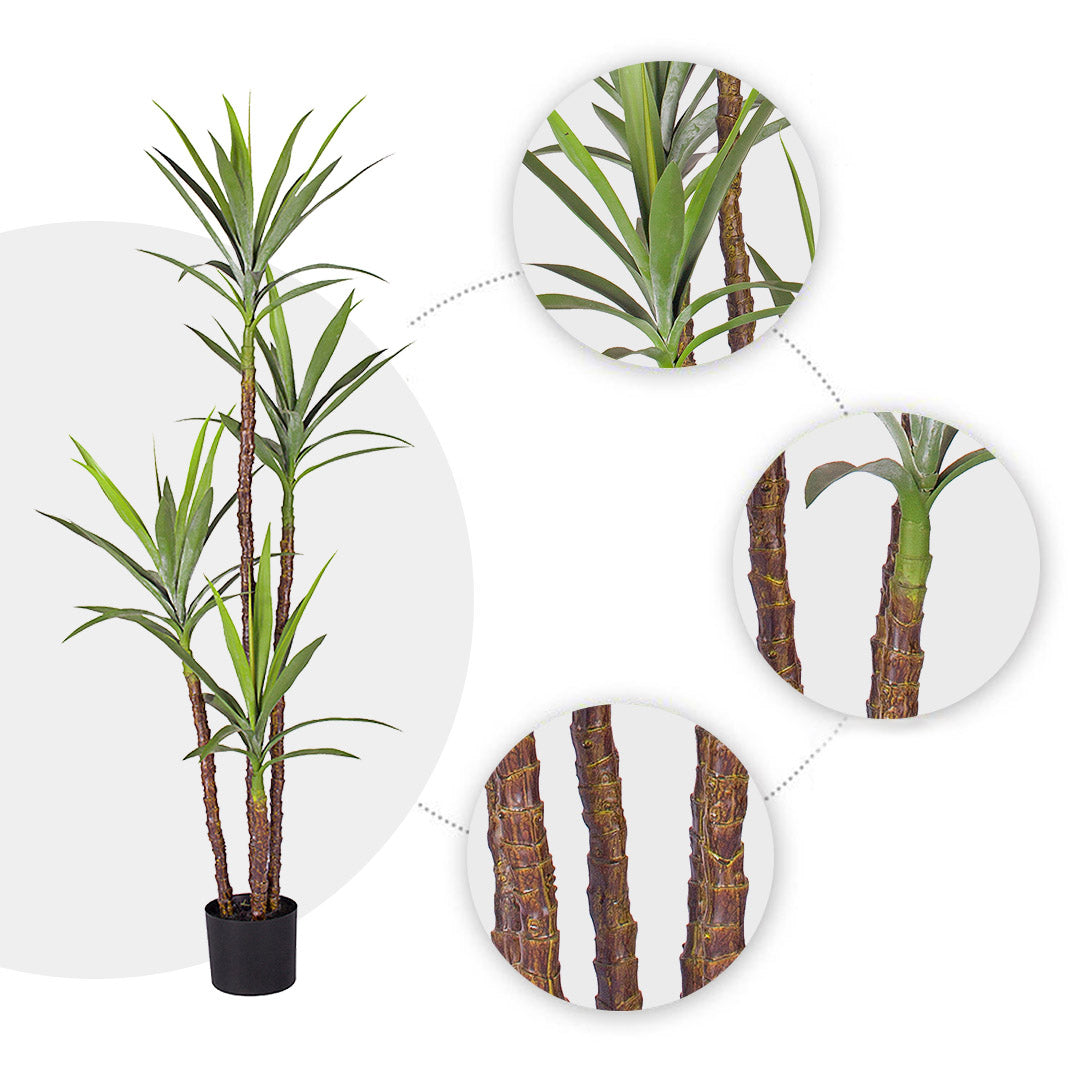 SOGA 2X 180cm Artificial Natural Green Dracaena Yucca Tree Fake Tropical Indoor Plant Home Office Decor • LUZ-APlantJL1804X2