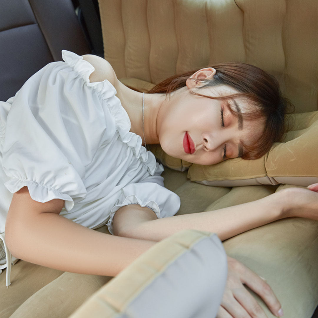 SOGA 2X Beige Inflatable Car Boot Mattress Portable Camping Air Bed Travel Sleeping Essentials • LUZ-CarMat015X2