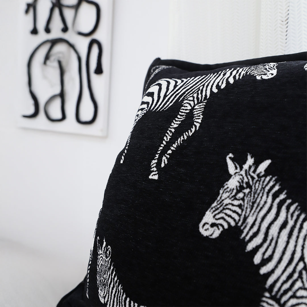 SOGA 50cm Throw Pillow  Black Light Luxury Zebra Square Pillow for Home Decor • LUZ-FrenchCushion343