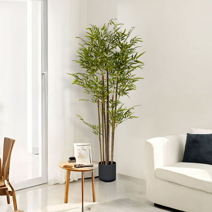 SOGA 2X 120cm Lucky Bamboo Tree Bambusa Vulgaris Artificial Plant w/ 7 Branches Home Accent Decor • LUZ-APlantFHZ120X2