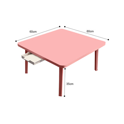 SOGA 2X Pink Portable Floor Table Small Square Space-Saving Mini Desk Home Decor • LUZ-FloorTable504X2