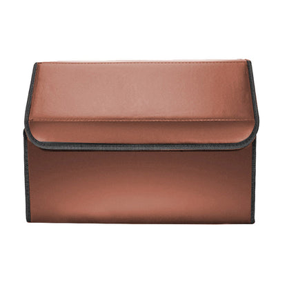 SOGA 4X Leather Car Boot Collapsible Foldable Trunk Cargo Organizer Portable Storage Box Coffee Medium • LUZ-StorageCOFMedX4