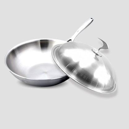 SOGA 2X 18/10 Stainless Steel Fry Pan 32cm Frying Pan Top Grade Cooking Skillet with Lid • LUZ-TRIFPI32X2