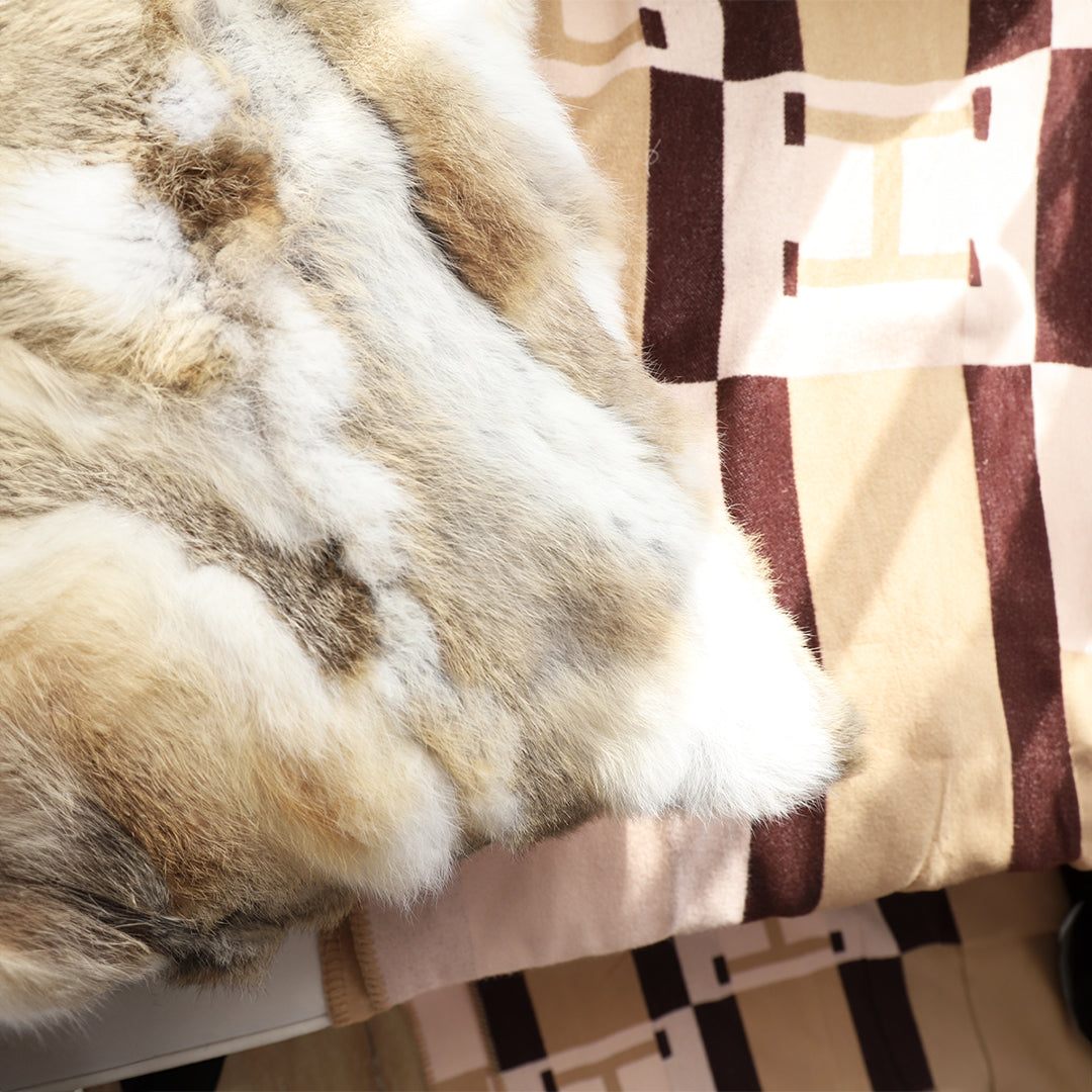 SOGA 2X 45cm Throw Pillow Coffee Rabbit Fur Square Warm Cozy Decorative Cushion Home Decor • LUZ-FrenchCushion310X2