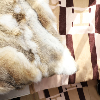 SOGA 2X 45cm Throw Pillow Coffee Rabbit Fur Square Warm Cozy Decorative Cushion Home Decor • LUZ-FrenchCushion310X2