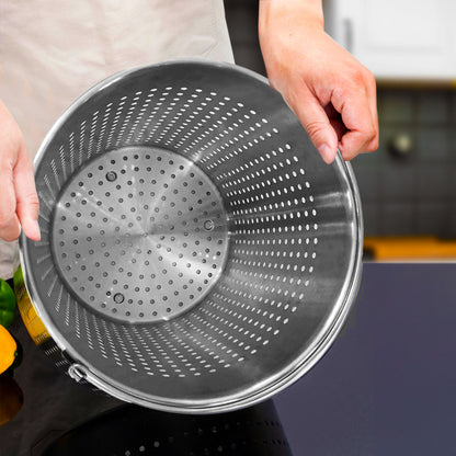 SOGA 21L 18/10 Stainless Steel Stockpot with Perforated Stock Pot Basket Pasta Strainer • LUZ-StockPot30CMwPastaInsert3901