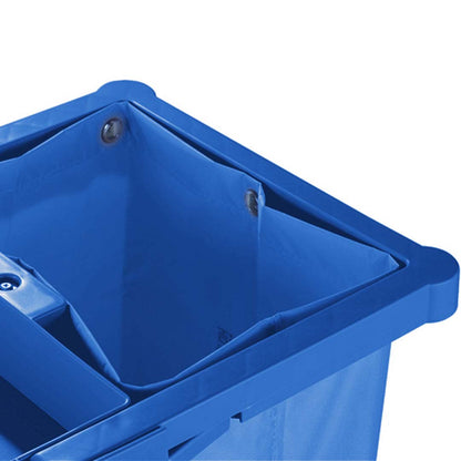 SOGA 2X 3 Tier Multifunction Janitor Cleaning Waste Cart Trolley and Waterproof Bag Blue • LUZ-FoodCart033GWBlueX2