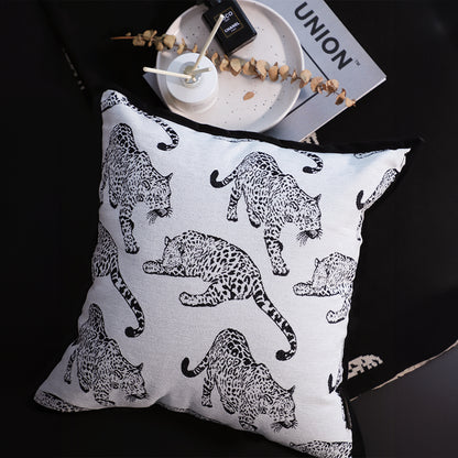 SOGA 45cm Throw Pillow White & Black Leopard Light Luxury Decorative Cushion for Living Room • LUZ-FrenchCushion295