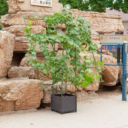 SOGA 160cm Rectangular Inclined Plant Frame Tube Pergola Trellis Vegetable Flower Herbs Outdoor Vine Support Garden Rack • LUZ-PlantTube5P