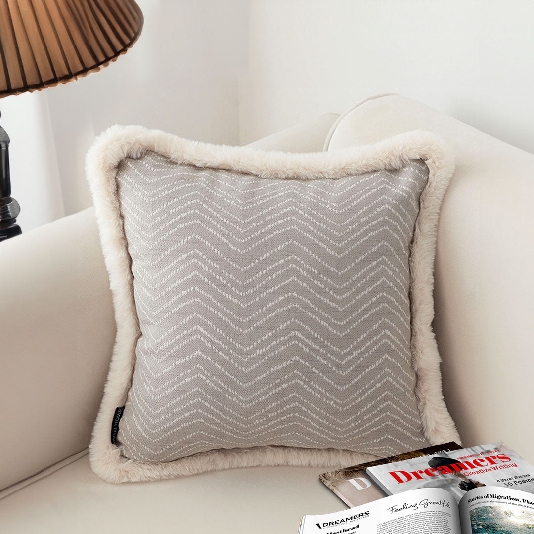 SOGA 45cm Wabi-sabi Herringbone Square Throw Pillow • LUZ-FrenchCushion264