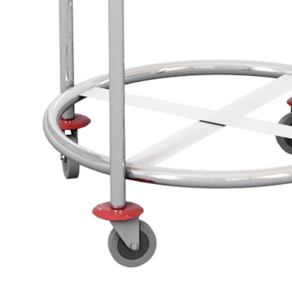 SOGA 2X Stainless Steel Commercial Round Soiled Linen Laundry Trolley Cart with Wheels White • LUZ-Soga033CX2