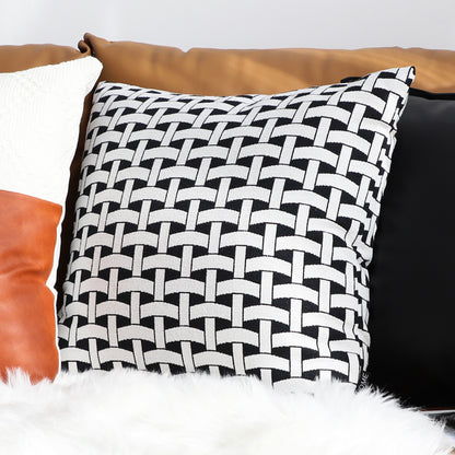 SOGA 2X 50cm Black & White Pattern Throw Pillow Thick Comfort Pro Polyester Fiber Cotton for Home Decor • LUZ-FrenchCushion340X2