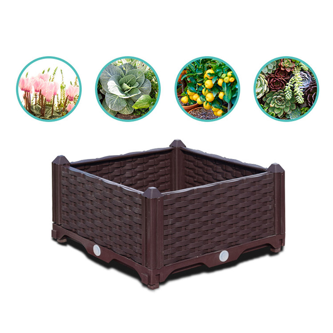 SOGA 2X 40cm Raised Planter Box Vegetable Herb Flower Outdoor Plastic Plants Garden Bed • LUZ-PlantBox1BX2