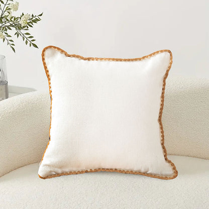 SOGA 2X 45cm Warm Wood Tone & Apricot Shell Edged Square Throw Pillow • LUZ-FrenchCushion234X2