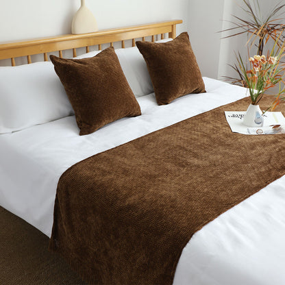 SOGA 70cm Brown Vintage Bed Scarf Runner Bedding Tail Pad Flag For Home Hotel Set of 3 • LUZ-BedFlagS71