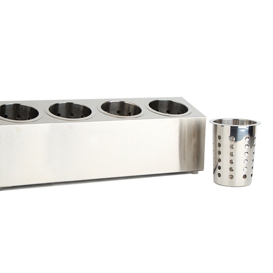 SOGA 2X 18/10 Stainless Steel Commercial Conical Utensils Cutlery Holder with 4 Holes • LUZ-CutleryHolder4602X2