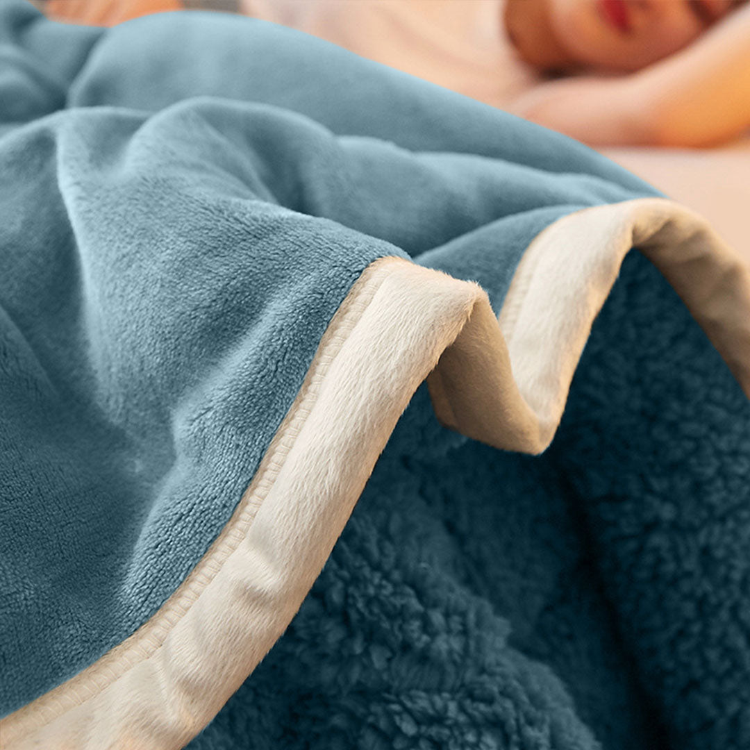 SOGA 2X Lake Blue Throw Blanket Warm Cozy Double Sided Thick Flannel Coverlet Fleece Bed Sofa Comforter • LUZ-Blanket304X2