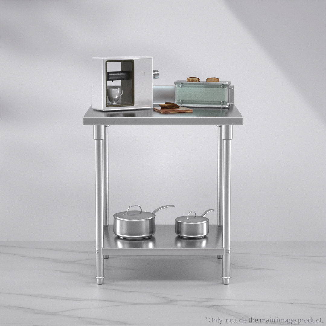 SOGA Commercial Catering Kitchen Stainless Steel Prep Work Bench Table with Back-splash 80*70*85cm • LUZ-WorkBenchSS200180CM