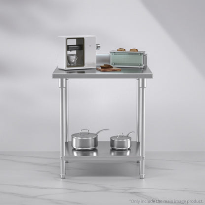 SOGA Commercial Catering Kitchen Stainless Steel Prep Work Bench Table with Back-splash 80*70*85cm • LUZ-WorkBenchSS200180CM