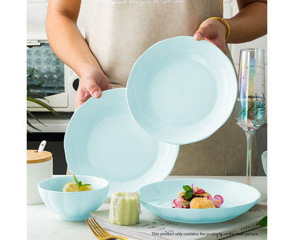 SOGA Light Blue Japanese Style Ceramic Dinnerware Crockery Soup Bowl Plate Server Kitchen Home Decor Set of 10 • LUZ-BowlG438