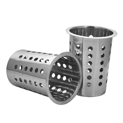 SOGA 2X 18/10 Stainless Steel Commercial Conical Utensils Cutlery Holder with 8 Holes • LUZ-CutleryHolder4606X2
