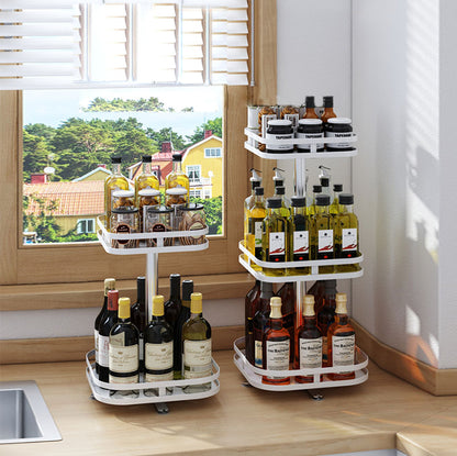 SOGA 2X 3 Tier Steel White Square Rotating Multi-Function Kitchen Portable Storage Spice Seasoning Kitchen Countertop Organiser Shelf • LUZ-KitchenXY054WHTX2