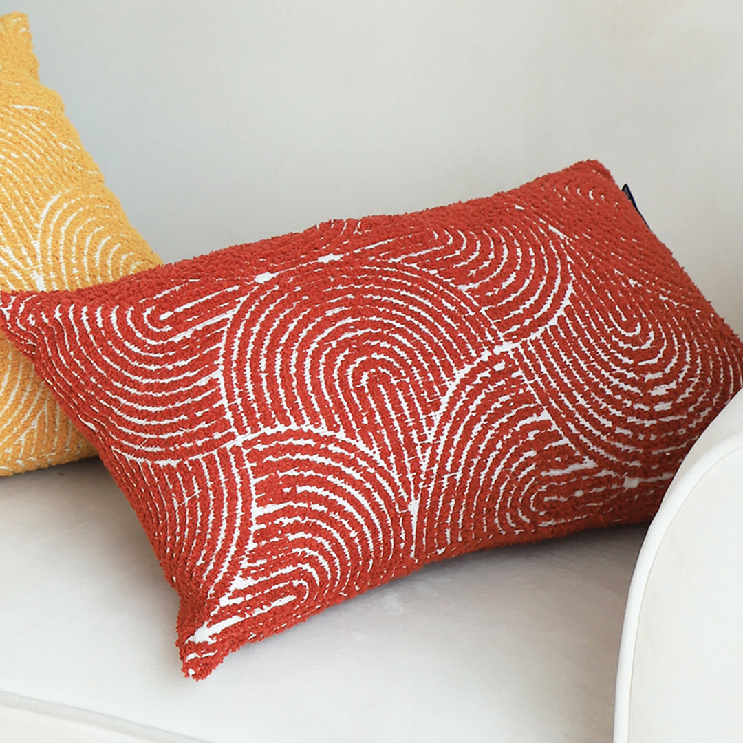 SOGA 35cm Throw Pillow Burgundy Cinnabar Perfect Burnt Indoor and Outdoor Corded for Home Decor • LUZ-FrenchCushion315