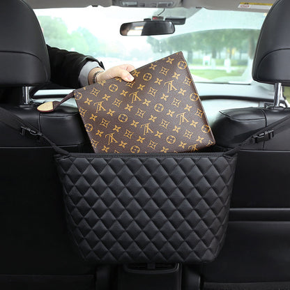 SOGA 4X Black Leather Car Storage Portable Hanging Organizer Backseat Multi-Purpose Interior Accessories Bag • LUZ-CarStorageBag312X4