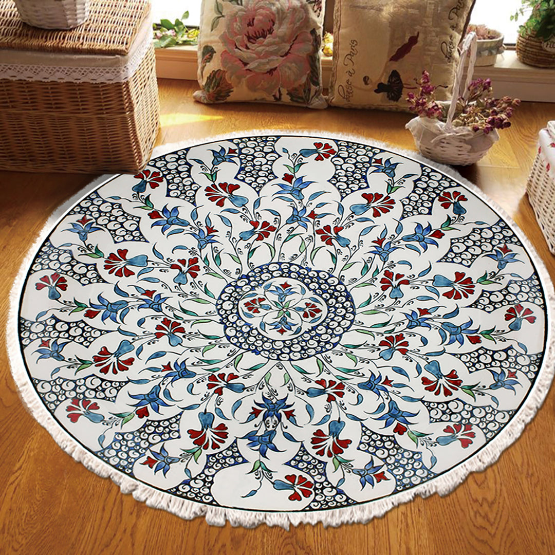 SOGA 120cm Mandala Round Area Thick Anti-slip Doormat, Home Decor • LUZ-CarpetXLS11