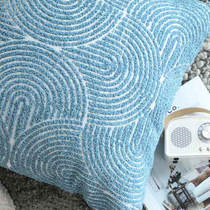 SOGA 2X 50cm Blue Throw Pillow Geometric Indoor and Outdoor Corded for Home Decor • LUZ-FrenchCushion319X2