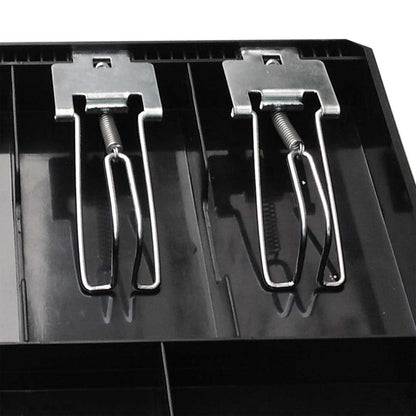 SOGA 4 Bills 8 Coins Cash Tray With Lockable Lid Heavy Duty Spare Cash Tray Black • LUZ-CashDrawerWithLid