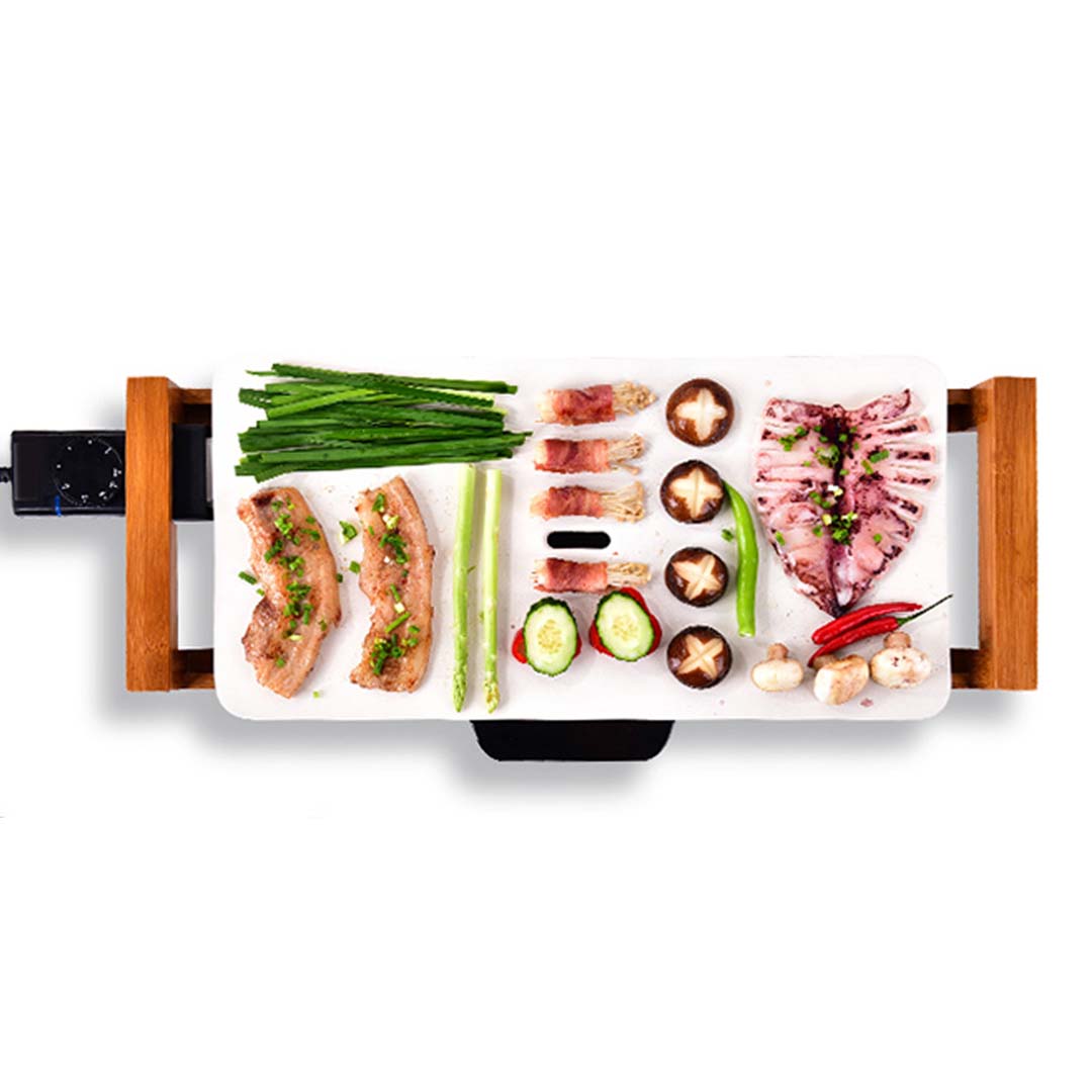 SOGA 2X Electric Ceramic BBQ Grill Non-stick Surface Hot Plate for Indoor & Outdoor White • LUZ-ElectricGrillPlateCeramicWhiteX2