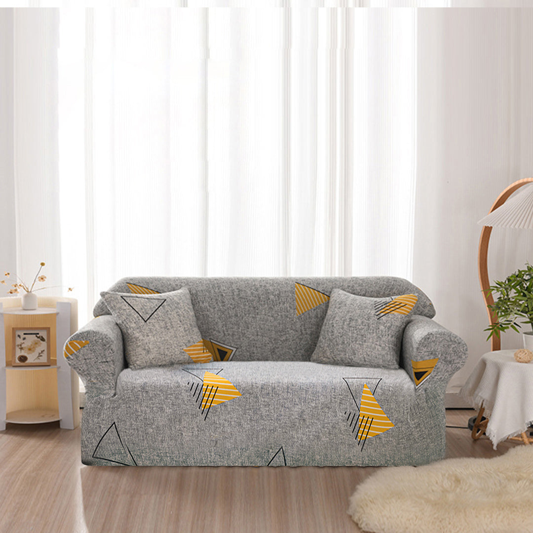 SOGA 3-Seater Geometric Print Sofa Cover Couch Protector High Stretch Lounge Slipcover Home Decor • LUZ-SofaCov215