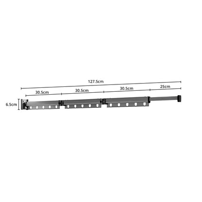 SOGA 2X 127.5cm Wall-Mounted Clothing Dry Rack Retractable Space-Saving Foldable Hanger • LUZ-BSGKZD03X2