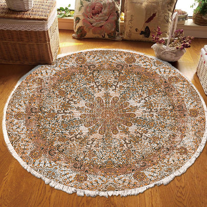 SOGA 2X 120cm Mandala Pattern Circle Area Rugs for Living Room Lounge, Anti-slip Doormat, Home Decor • LUZ-CarpetYH24X2