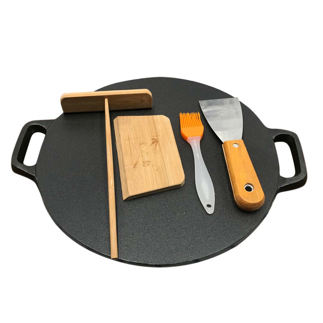 SOGA Cast Iron Induction Crepes Pan Baking Cookie Pancake Pizza Bakeware • LUZ-CrepePan34cm