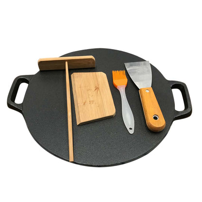 SOGA Cast Iron Induction Crepes Pan Baking Cookie Pancake Pizza Bakeware • LUZ-CrepePan34cm