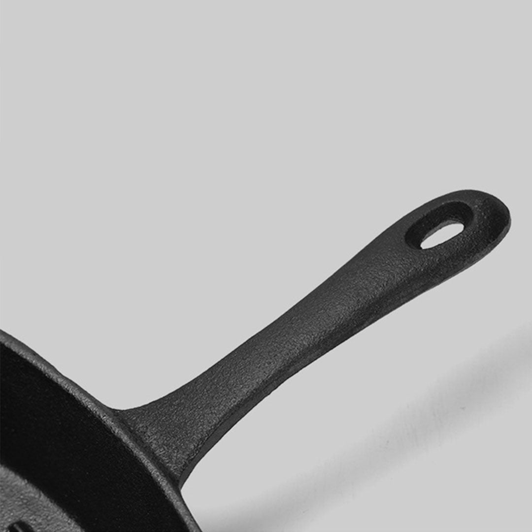 SOGA 2X 26cm Square Ribbed Cast Iron Frying Pan Skillet Steak Sizzle Platter with Handle • LUZ-ZPai023X2