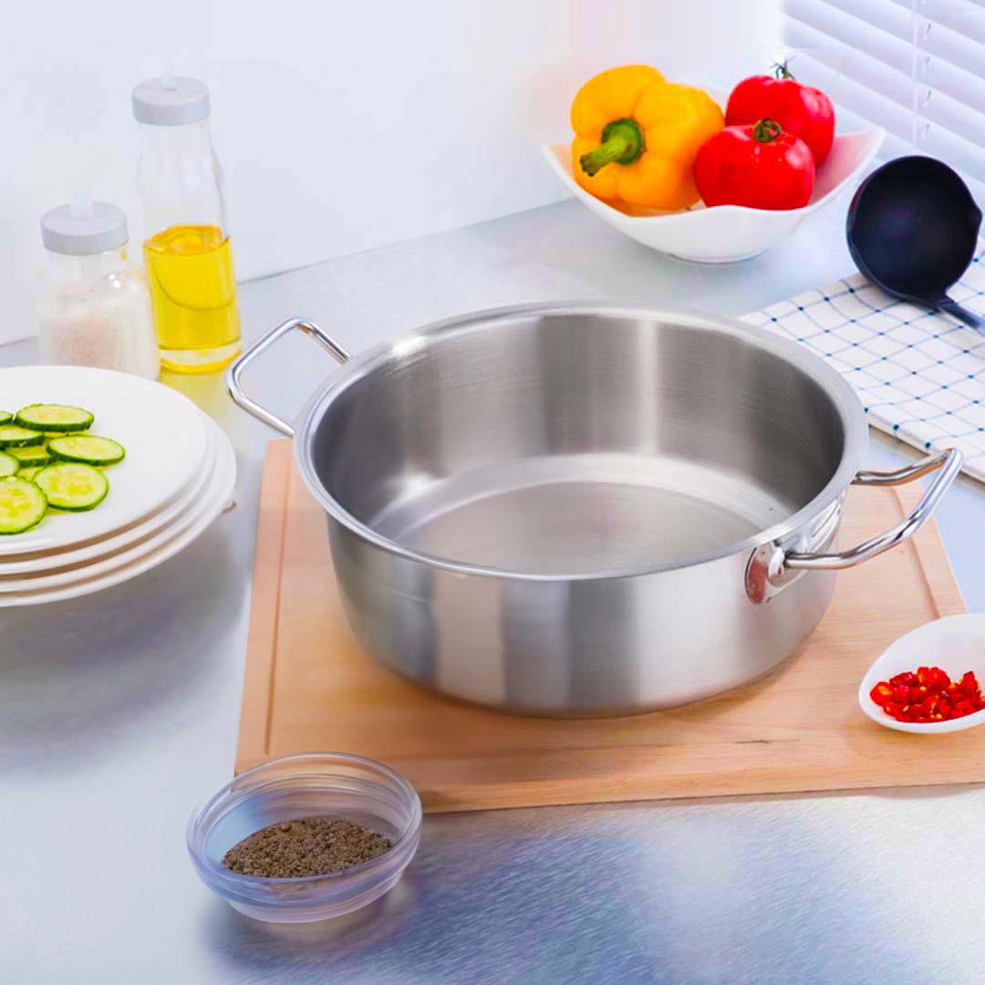 SOGA Stock Pot 14L Top Grade Thick Stainless Steel Stockpot 18/10 Without Lid • LUZ-StockPot14L-JPOT