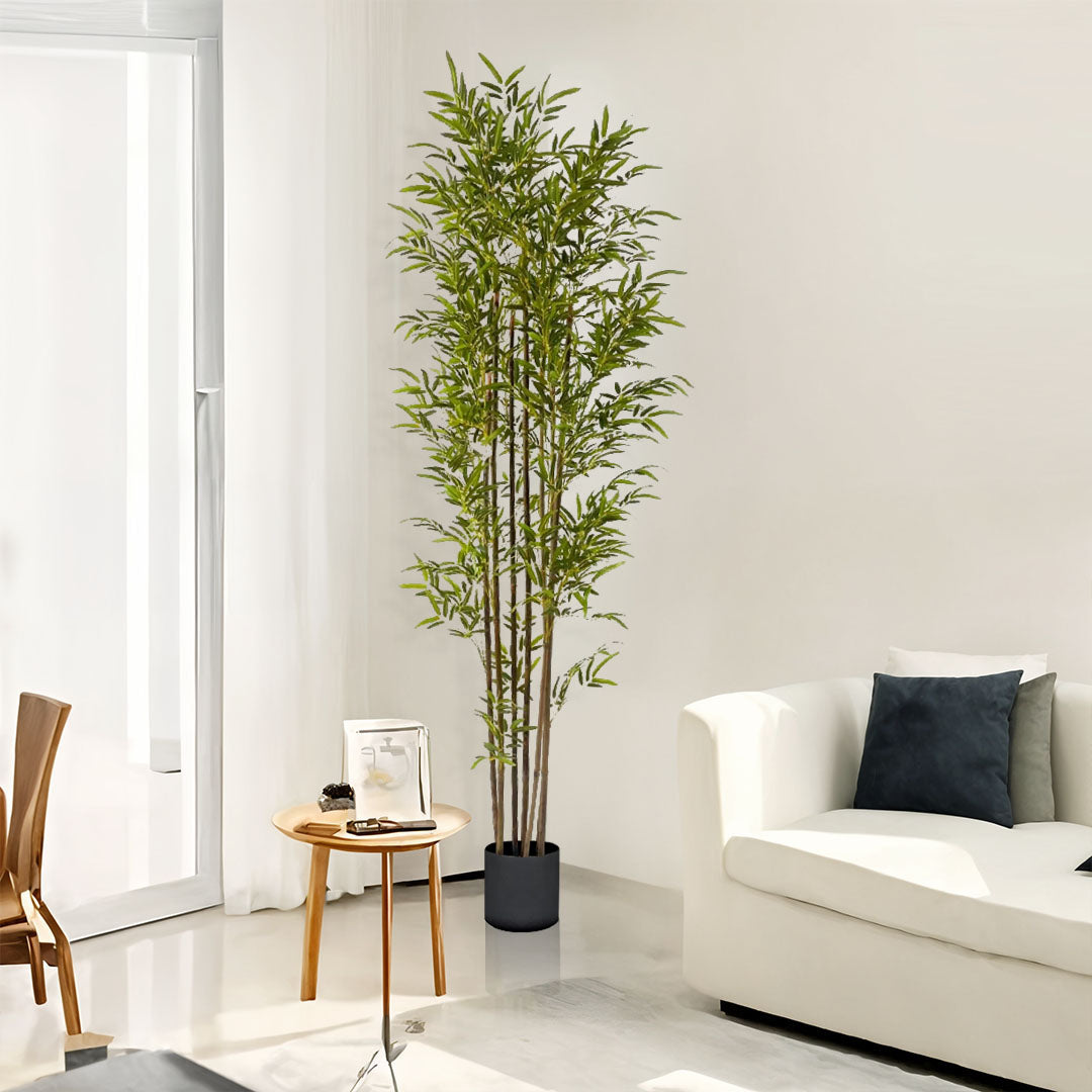 SOGA 2X 210cm Lucky Bamboo Tree Bambusa Vulgaris Artificial Plant w/ 7 Branches Home Accent Decor • LUZ-APlantFHZ210X2